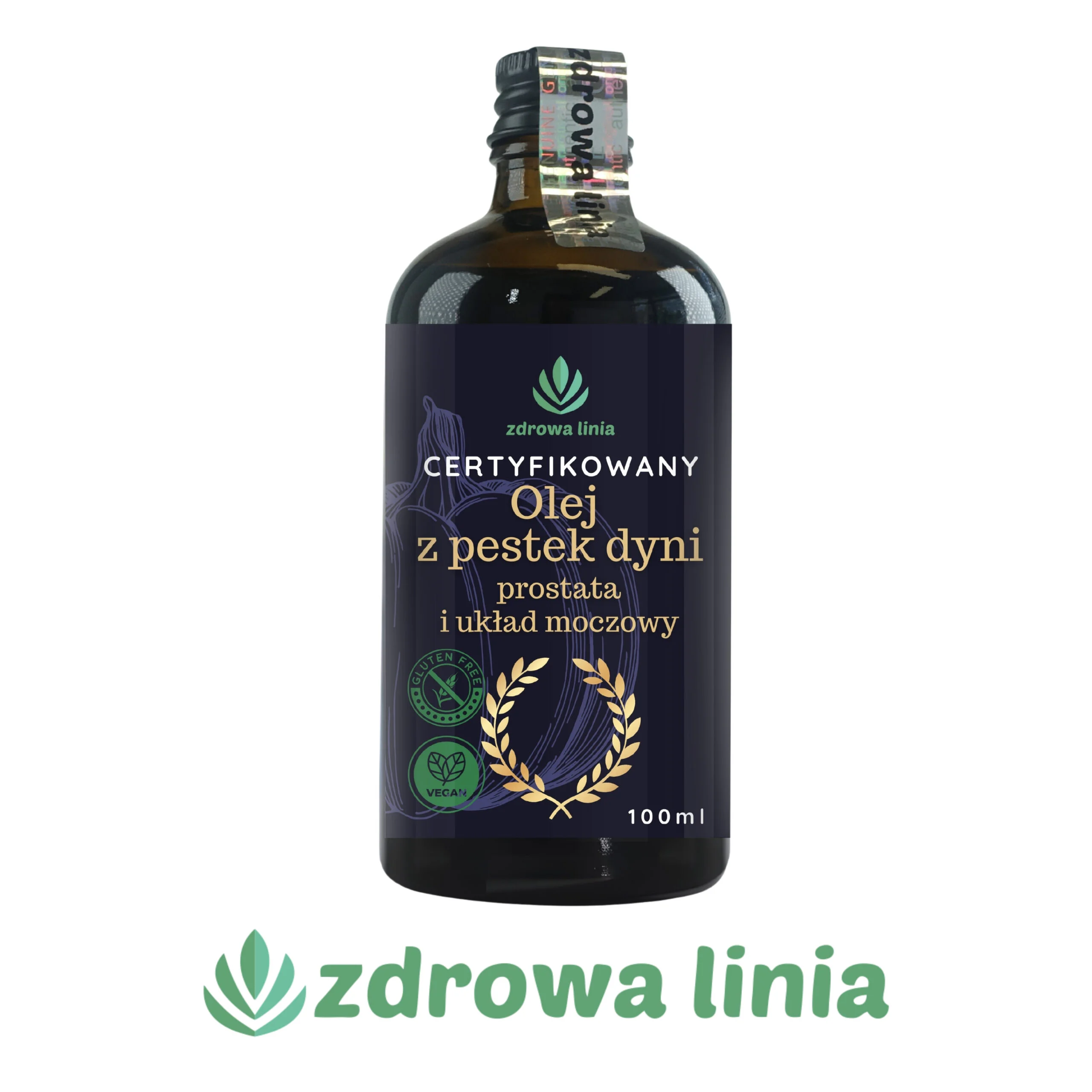 Certyfikowany olej z pestek dyni tłoczony na zimno 100 ml - obrazek 2