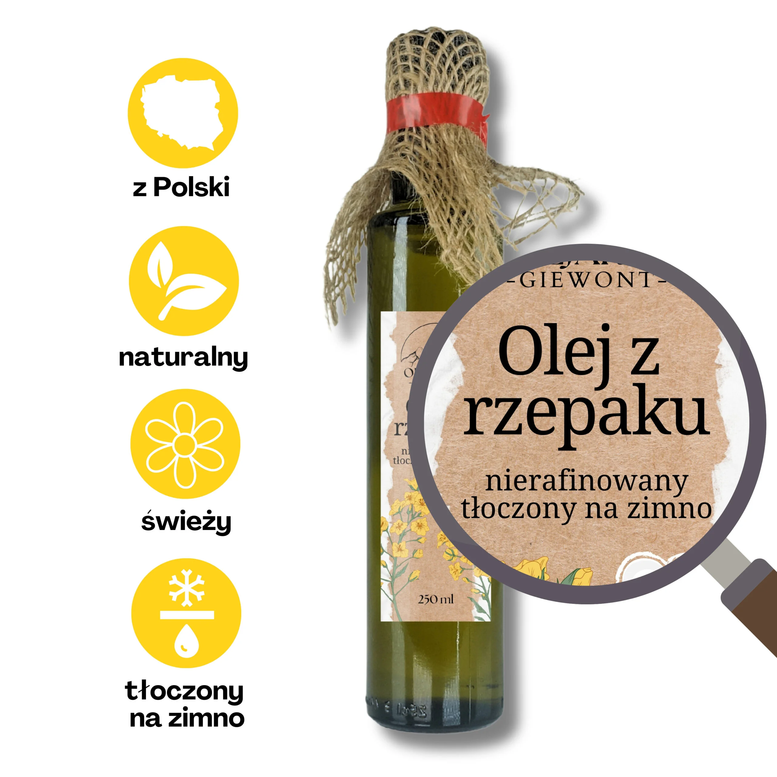 Olej z rzepaku 500 ml Olejarnia Giewont - obrazek 5
