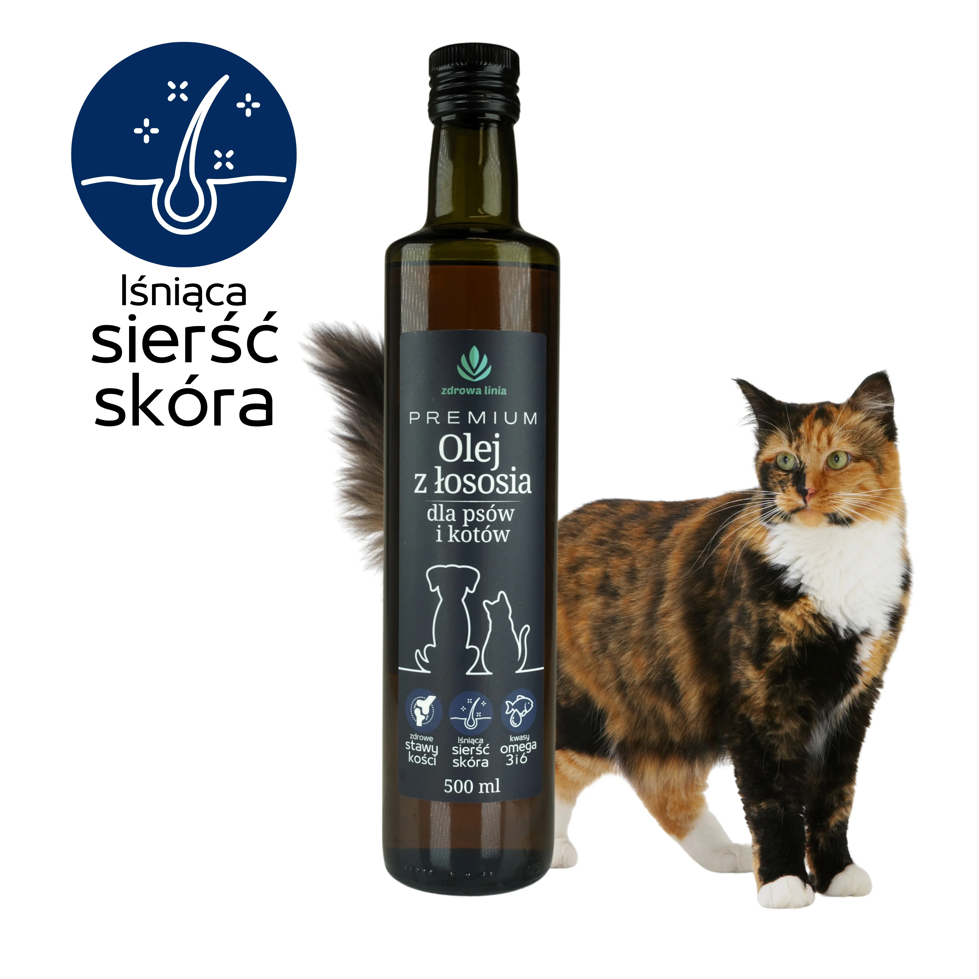 PREMIUM Olej z łososia dla psów i kotów Omega 3 i 6 - obrazek 12