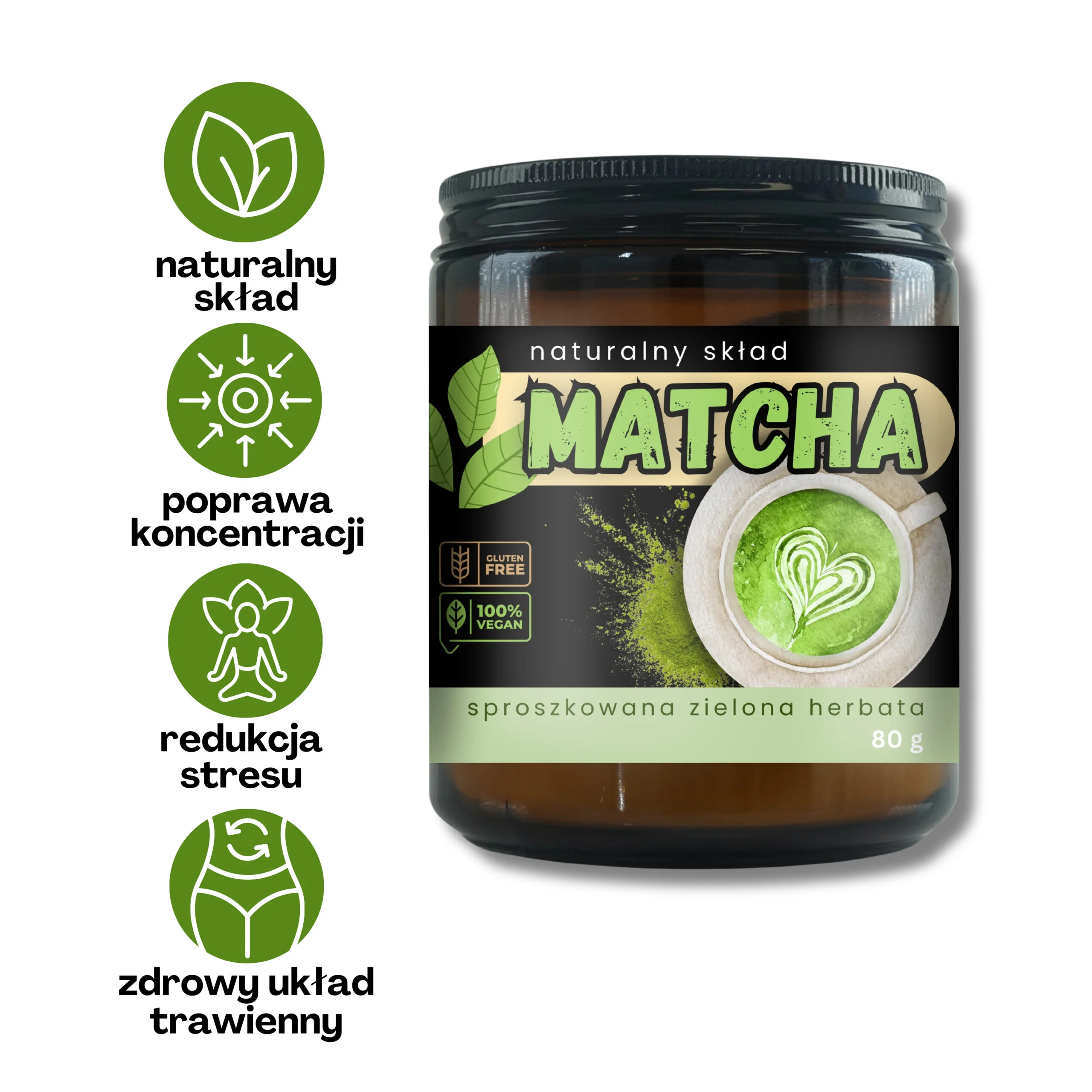 Zielona herbata Matcha w proszku 80 g - obrazek 2