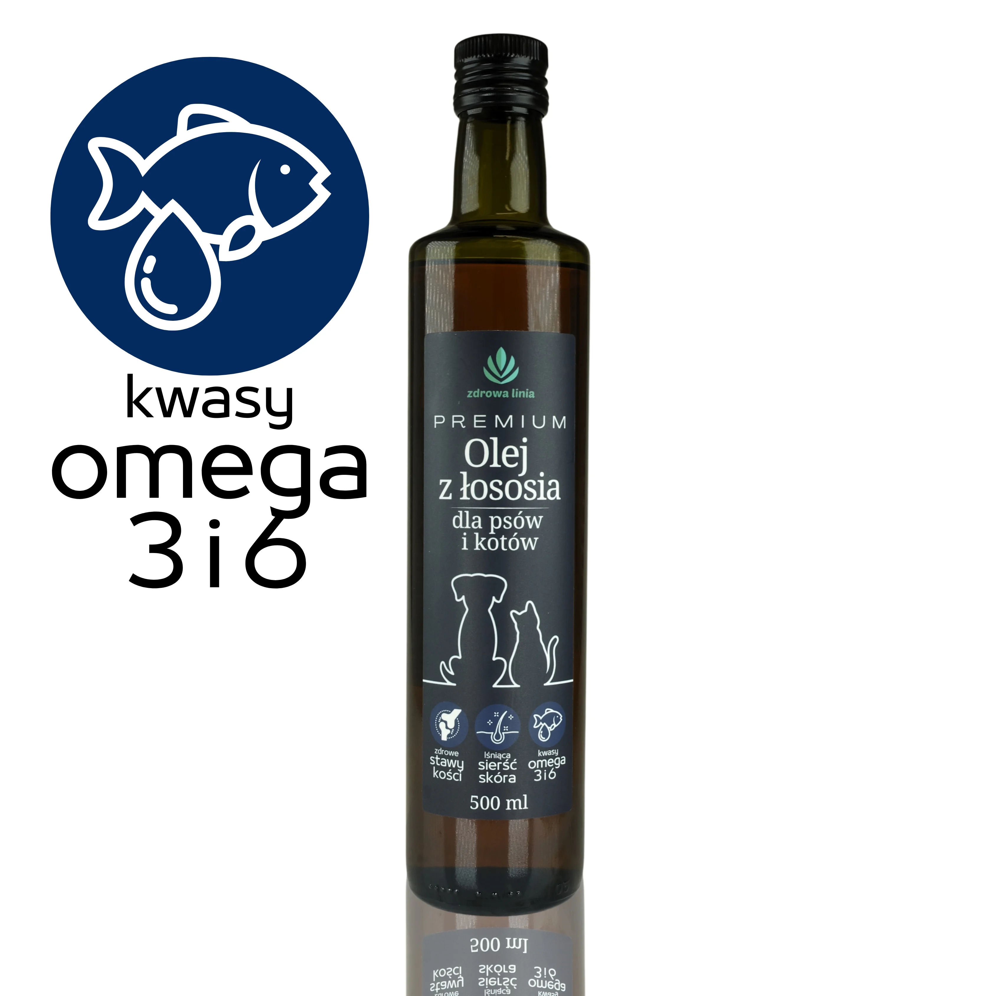 PREMIUM Olej z łososia dla psów i kotów Omega 3 i 6 - obrazek 6