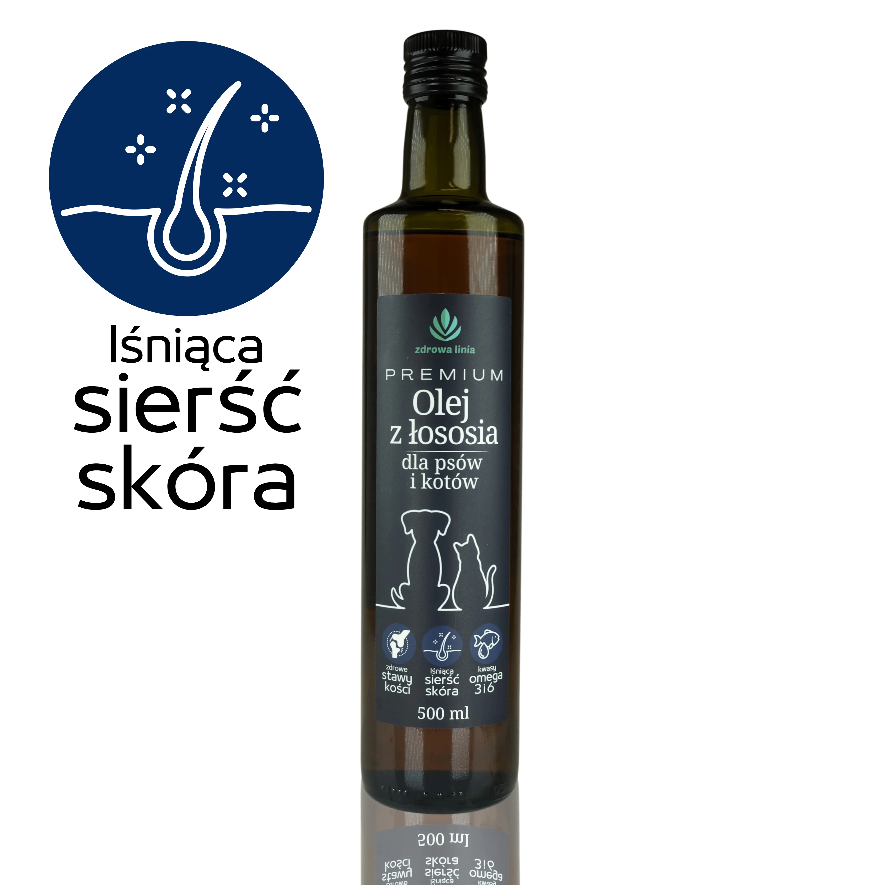 PREMIUM Olej z łososia dla psów i kotów Omega 3 i 6 - obrazek 7