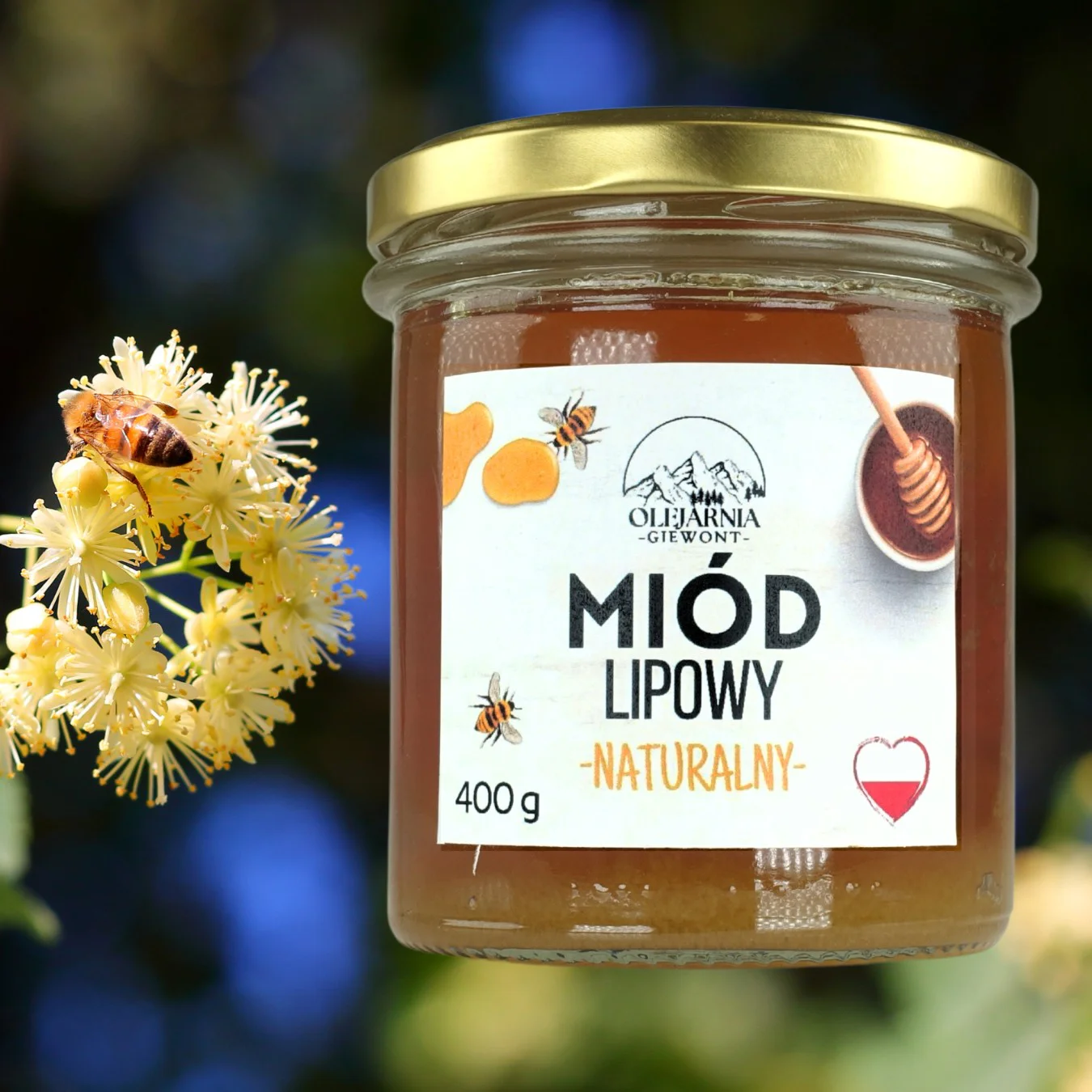 Naturalny miód lipowy 400 g Olejarnia Giewont - obrazek 6