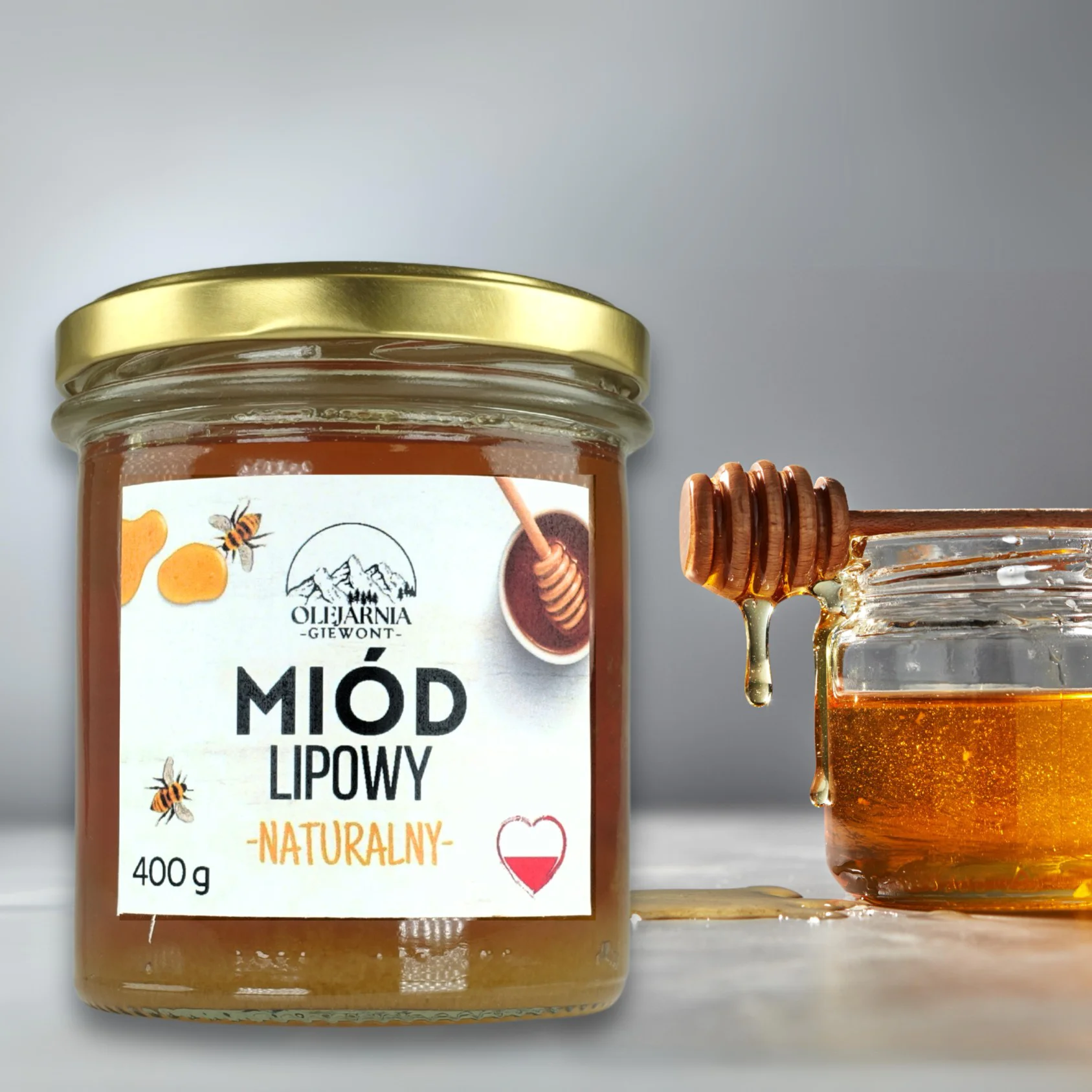Naturalny miód lipowy 400 g Olejarnia Giewont - obrazek 5