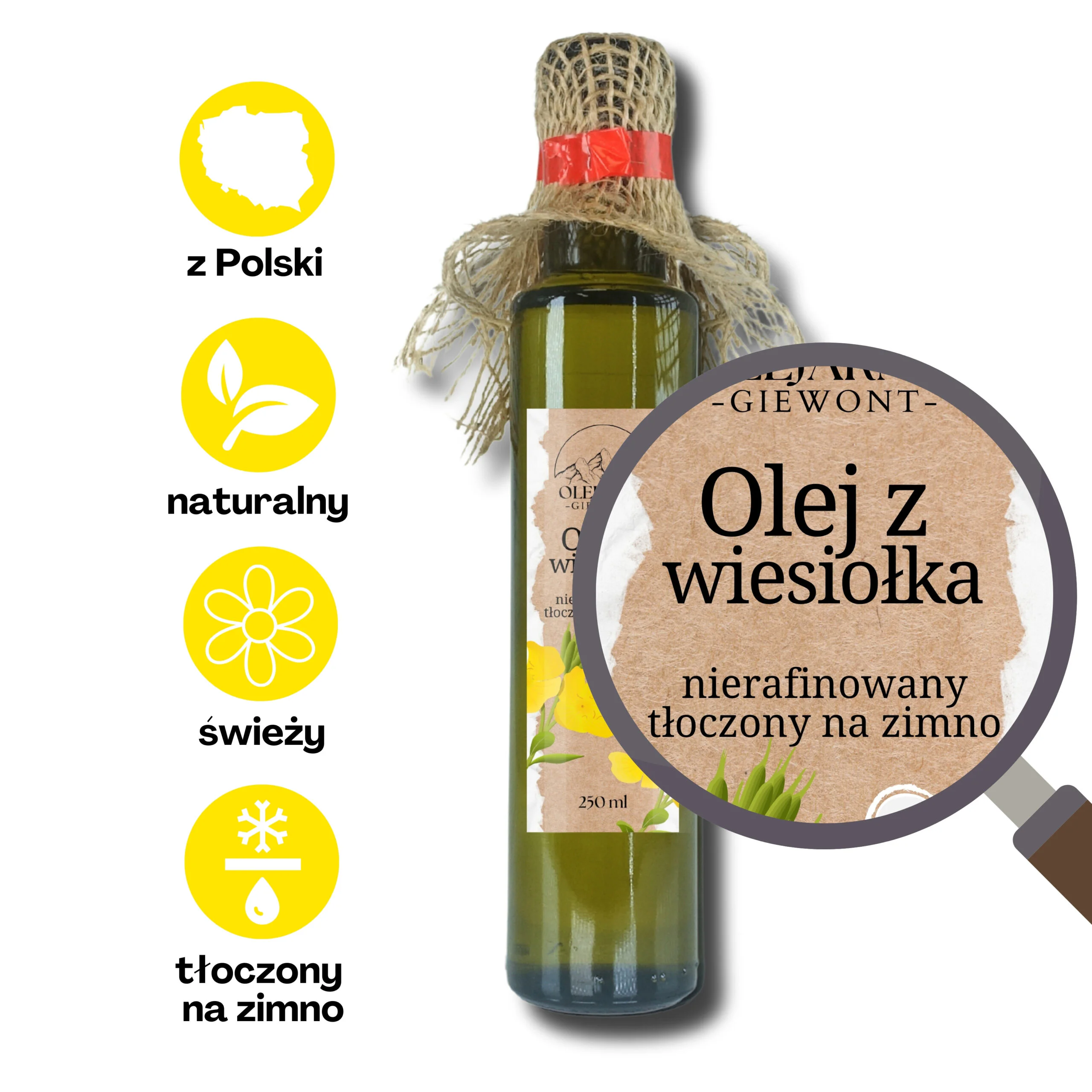Olej z wiesiołka 250 ml Olejarnia Giewont - obrazek 6