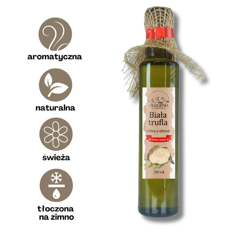 Biała Trufla oliwa z oliwek extra virgin 250 ml Olejarnia Giewont - obrazek 2
