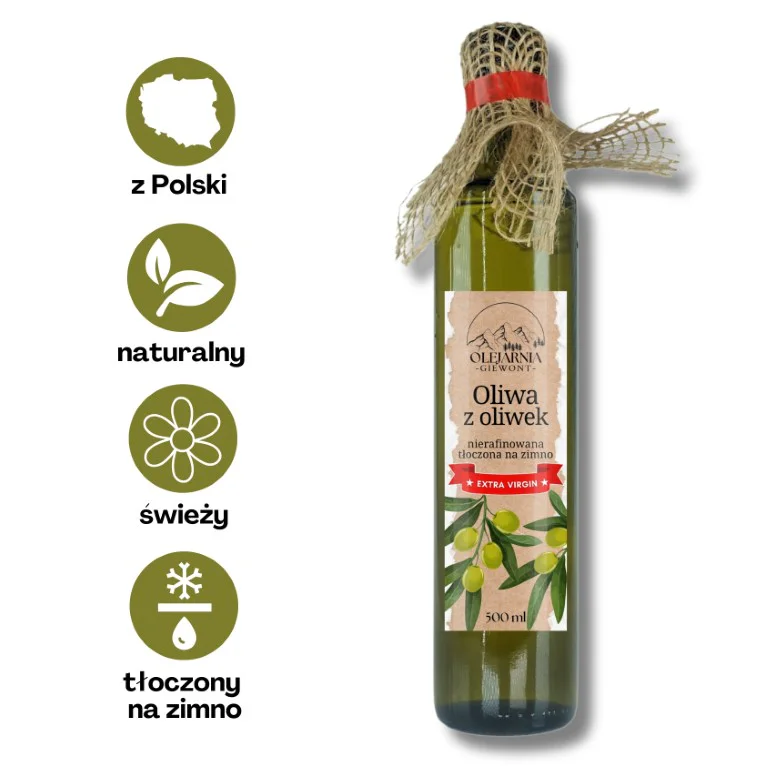 Oliwa z oliwek extra virgin 500 ml Olejarnia Giewont - obrazek 5