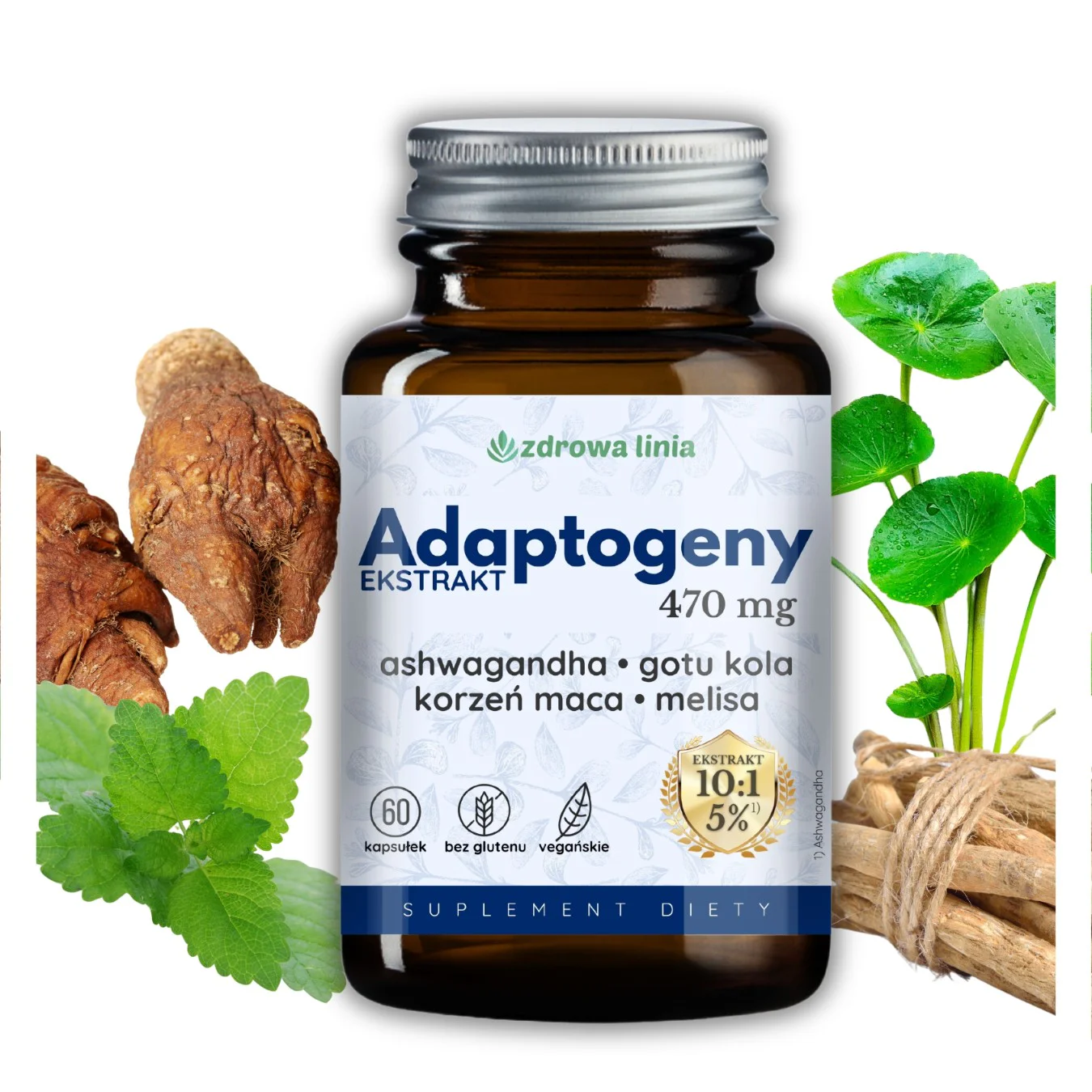 Adaptogeny EXTRAKT 10:1 Ashwagandha 5% gotu kola maca melisa - obrazek 5