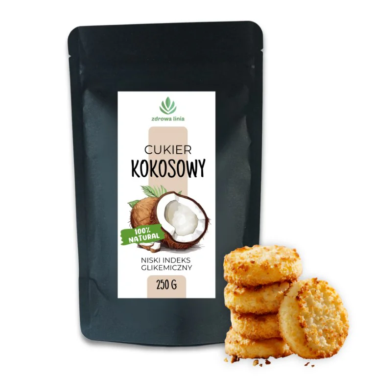 Cukier kokosowy naturalny 250 g zdrowy zamiennik cukru niskie IG 100 % natural - obrazek 3