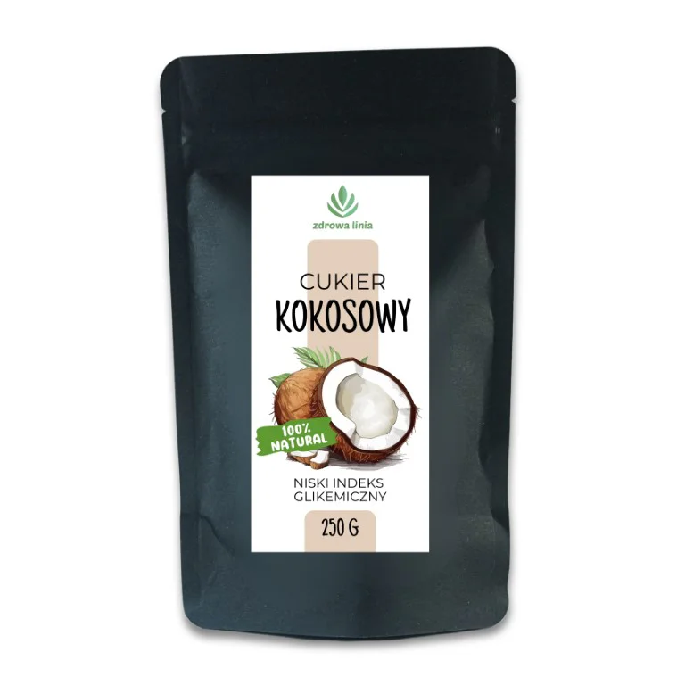 Cukier kokosowy naturalny 250 g zdrowy zamiennik cukru niskie IG 100 % natural - obrazek 2