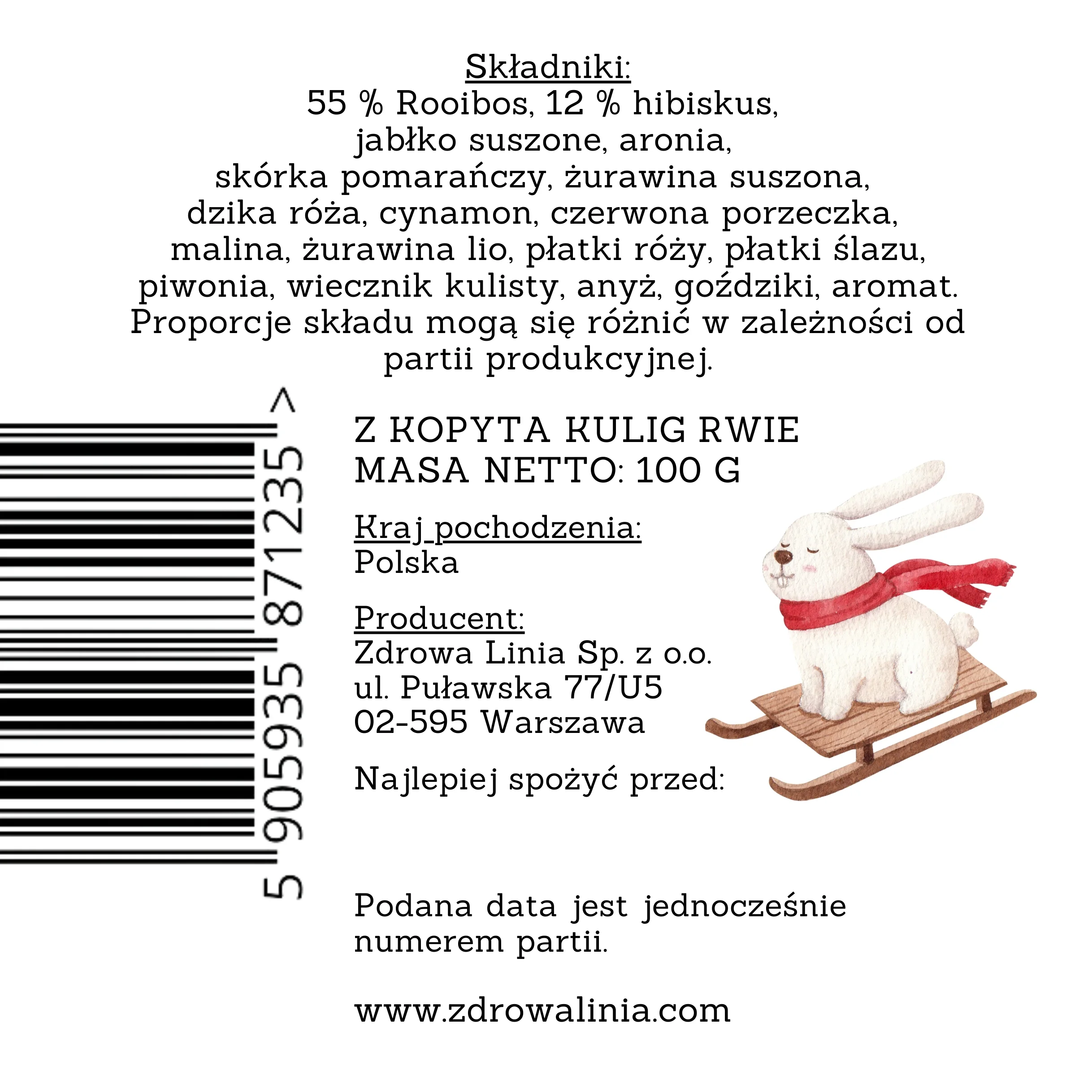 Herbata zimowa "Z kopyta kulig rwie" 100 g - obrazek 6