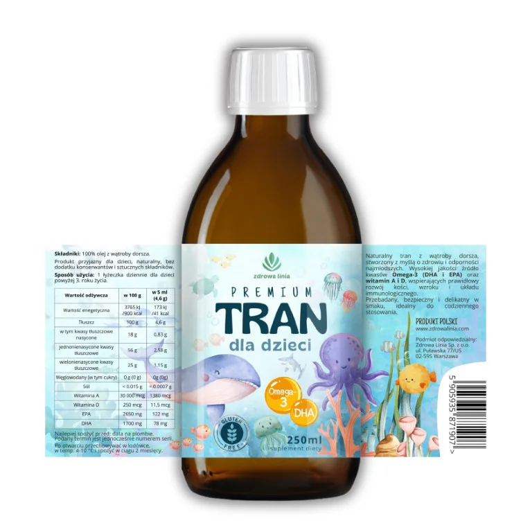 Premium Tran dla dzieci 250 ml - obrazek 5
