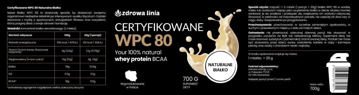 Certyfikowane Białko WPC 80 naturalne białko z BCAA - obrazek 8