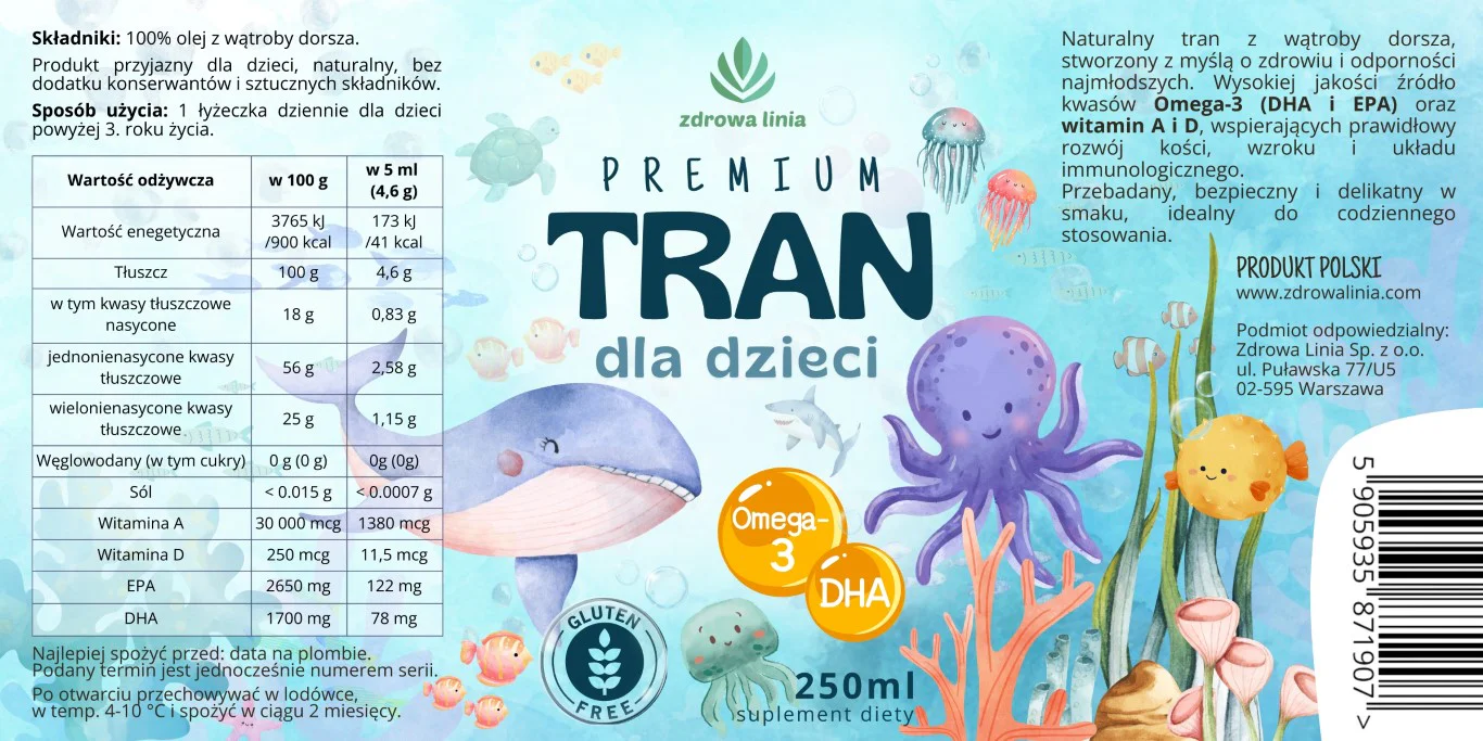 Premium Tran dla dzieci 250 ml - obrazek 8
