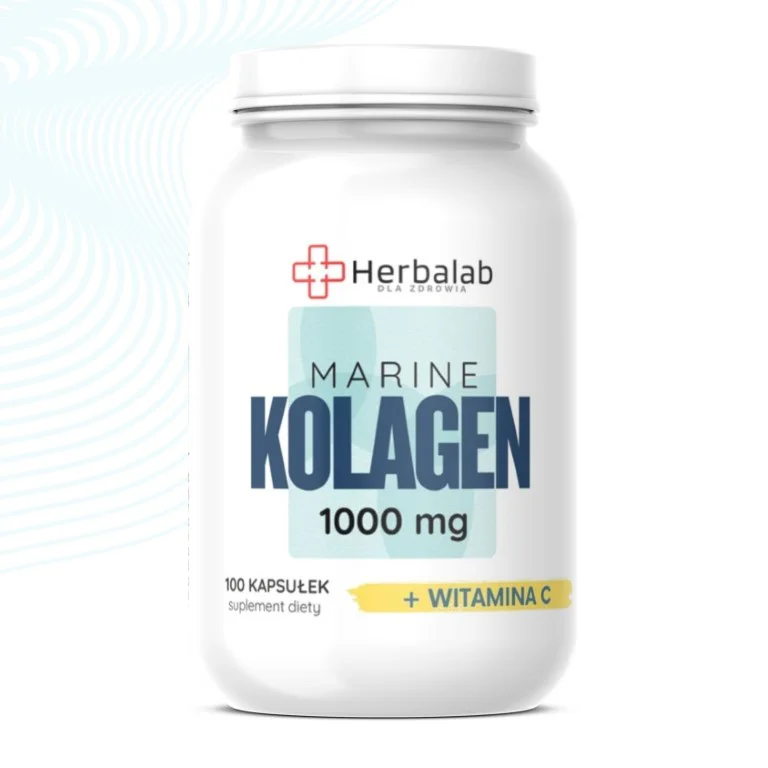 Marine Kolagen z witaminą C 100 kapsułek Herbalab - obrazek 4