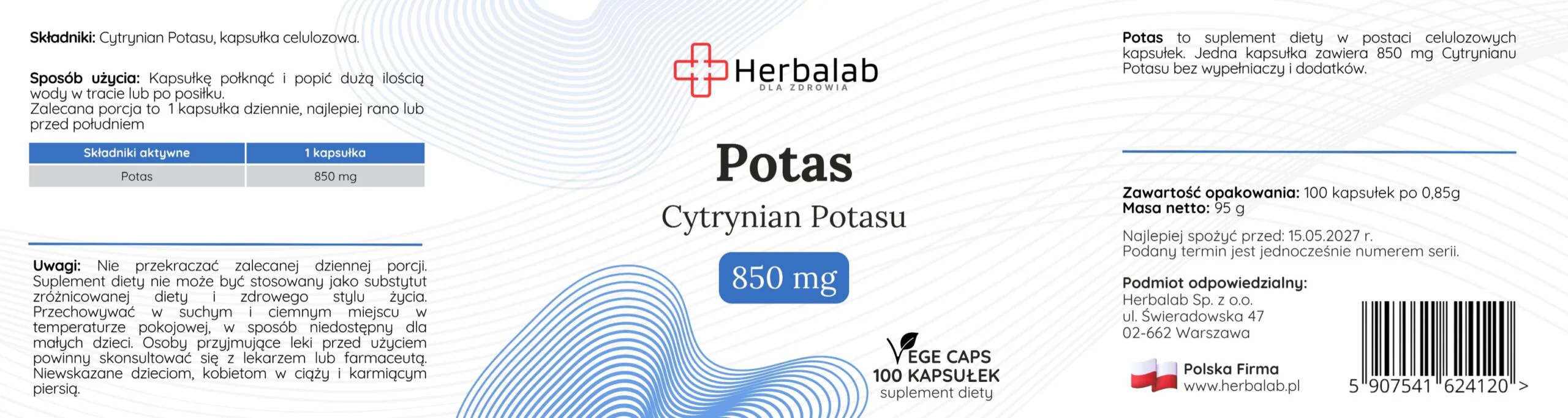 Potas 100 vege caps Herbalab - obrazek 6