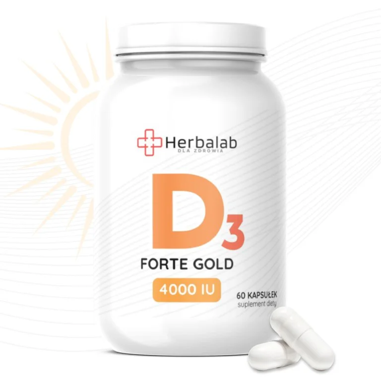 D3 Forte Gold 4000 IU 60 kapsułek Herbalab - obrazek 2