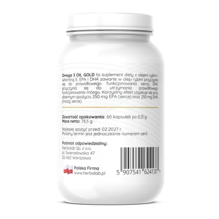 Omega 3 Oil Gold 60 caps Herbalab - obrazek 4