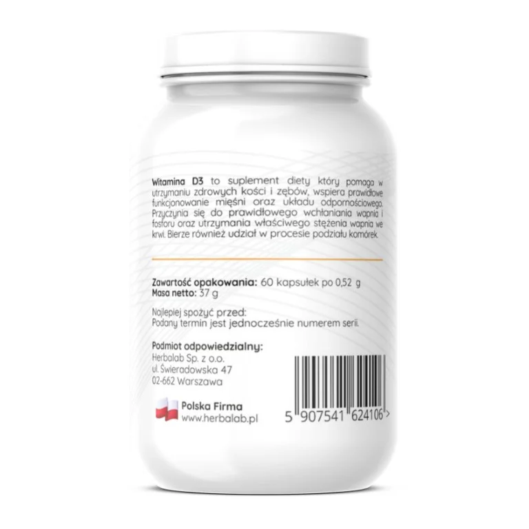 D3 Forte Gold 4000 IU 60 kapsułek Herbalab - obrazek 4