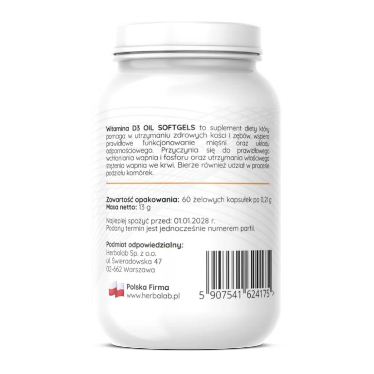 Witamin D3 2000 IU Herbalab - obrazek 5