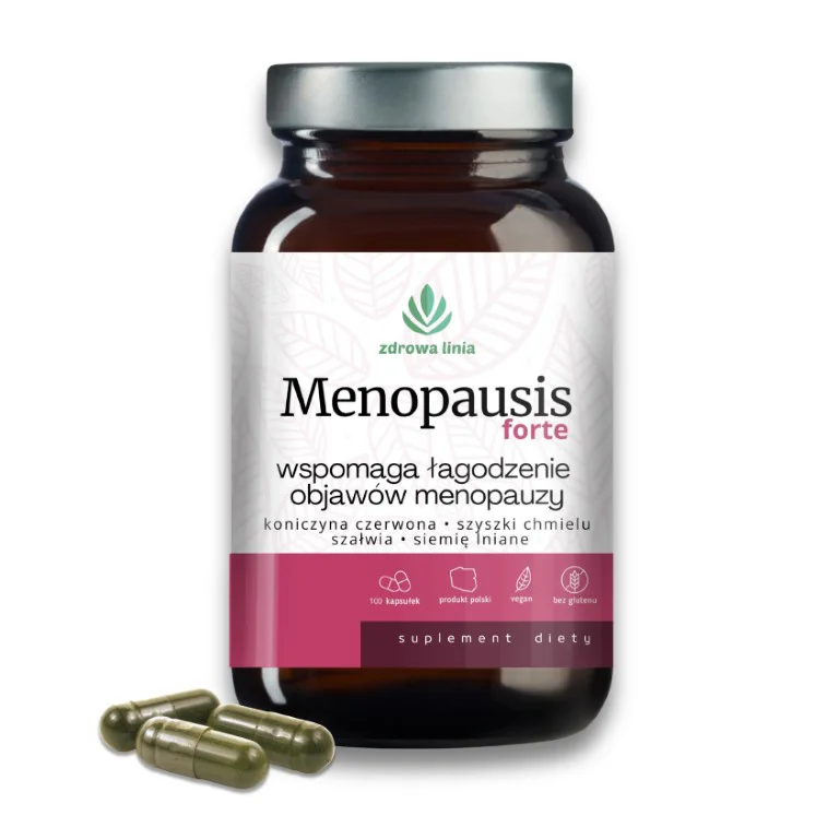 Menopausis FORTE na menopauzę 100 kapsułek koniczyna czerwona szyszki chmielu - obrazek 2