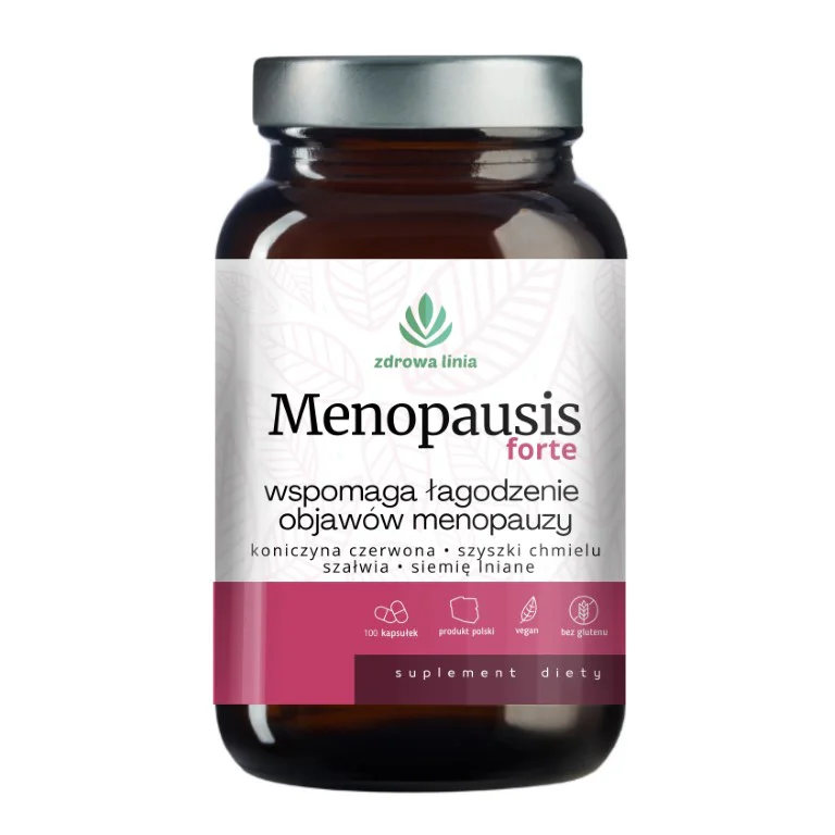 Menopausis FORTE na menopauzę 100 kapsułek koniczyna czerwona szyszki chmielu - obrazek 3