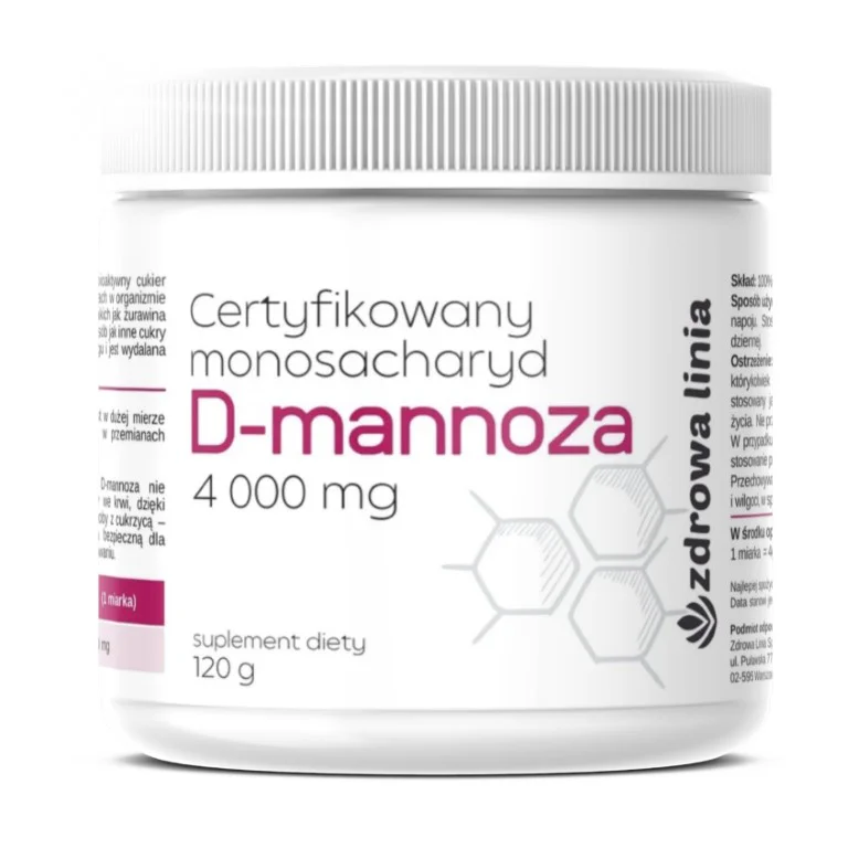 D-Mannoza D-mannose 4000 mg CZYSTA bez dodatków 120g Miarka GRATIS - obrazek 3