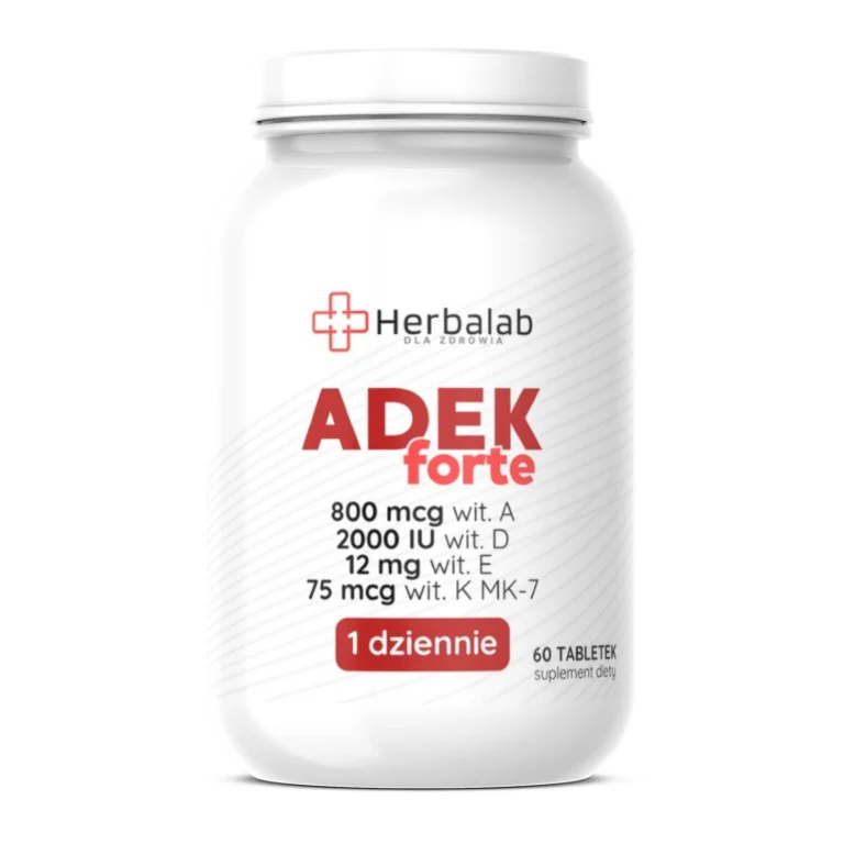 Herbalab ADEK Forte kompleks A,D3,E,K2 MK-7 - 1 tabletka dziennie 60 sztuk - obrazek 2