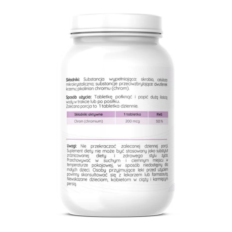 Herbalab CHROM Forte max 200mcg 100 tabletek - obrazek 3