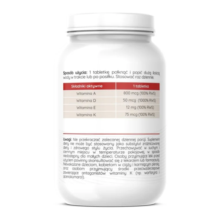 Herbalab ADEK Forte kompleks A,D3,E,K2 MK-7 - 1 tabletka dziennie 60 sztuk - obrazek 3