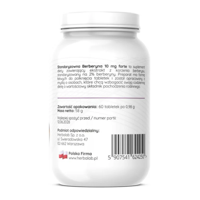 Berberyna Standaryzowana Forte 10mg - 60 sztuk - obrazek 4