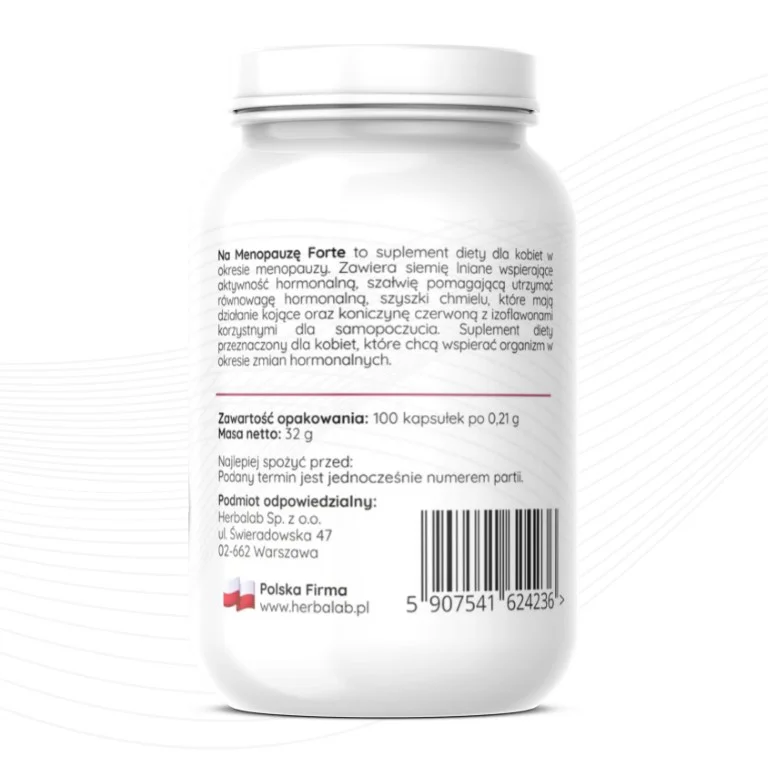 Herbalab Na menopauzę Forte 100 kapsułek koniczyna czerwona Menopauza - obrazek 4