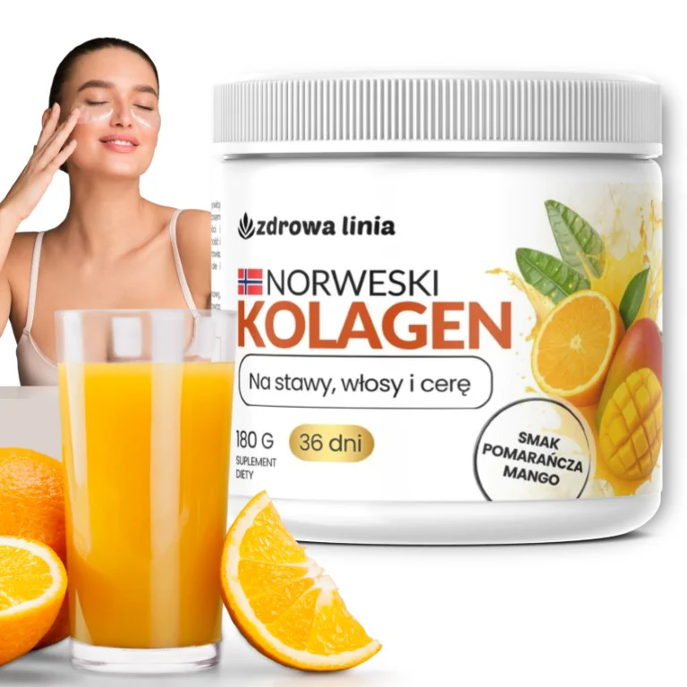 Kolagen Rybi NORWESKI stawy włosy cera smak mango pomarańcza - obrazek 3