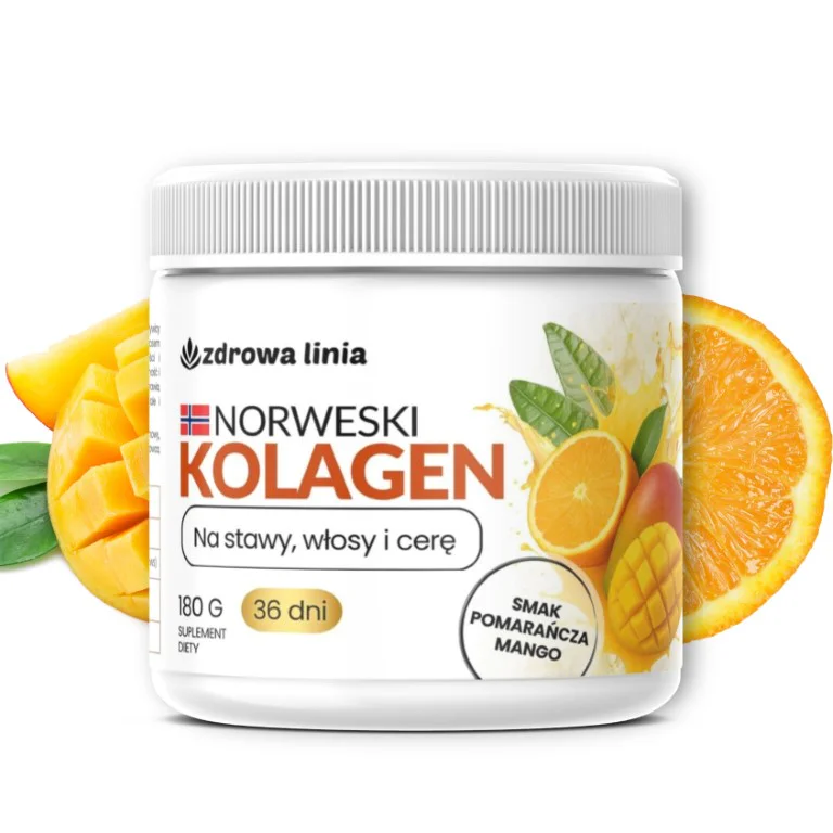Kolagen Rybi NORWESKI stawy włosy cera smak mango pomarańcza - obrazek 2