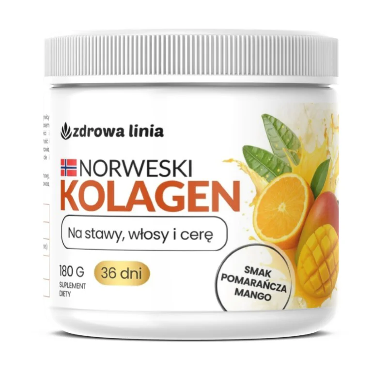 Kolagen Rybi NORWESKI stawy włosy cera smak mango pomarańcza - obrazek 6