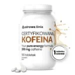 Certyfikowana KOFEINA CAFFEINE 200mg MOCNA 100 tabletek